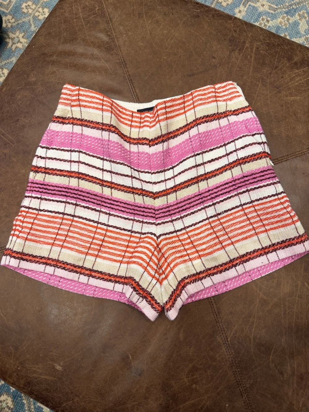 Striped Pink and Orange Women's Knit Shorts